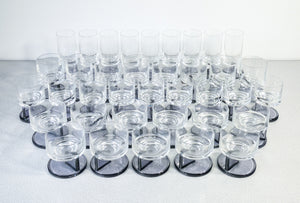 set 37 bicchieri vetro design stile joe colombo flute acqua vino coppe vintage