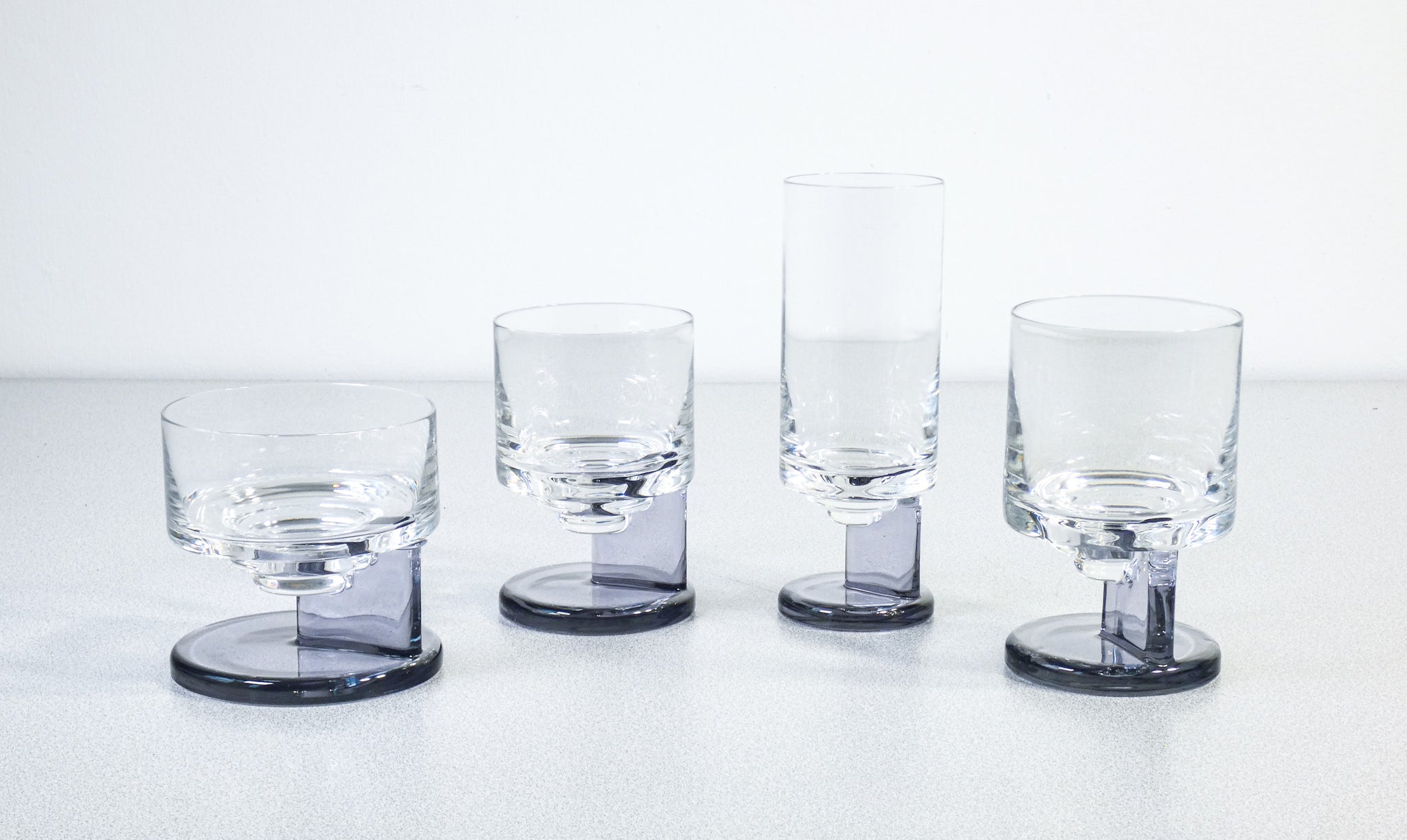 set 37 bicchieri vetro design stile joe colombo flute acqua vino coppe vintage
