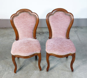 set 4 sedia luigi filippo epoca 1800 legno noce massello scolpito poltrona
