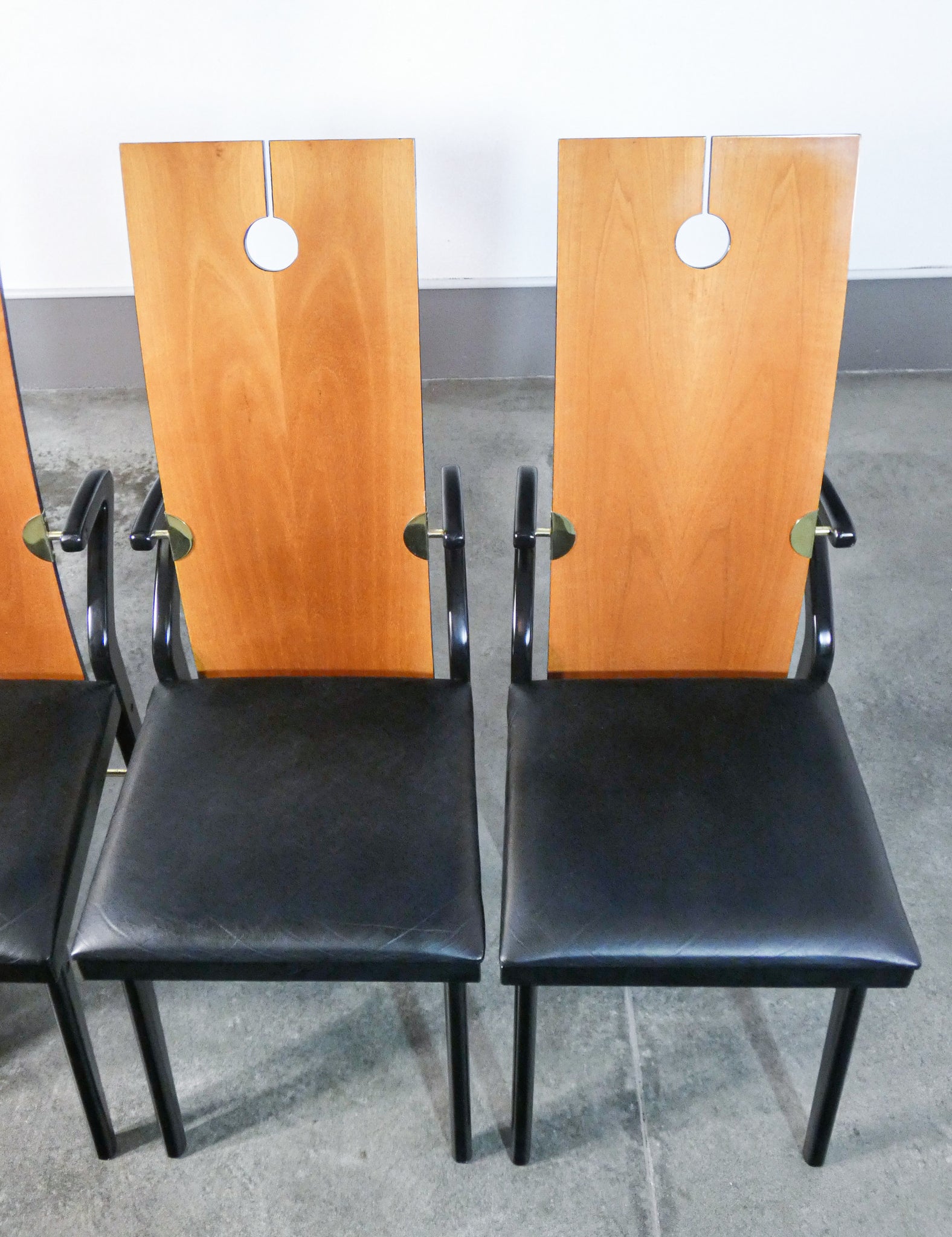 set 4 sedie design pierre cardin epoca 1970 francia legno vintage dining chairs