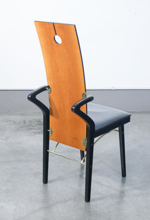 set 4 sedie design pierre cardin epoca 1970 francia legno vintage dining chairs