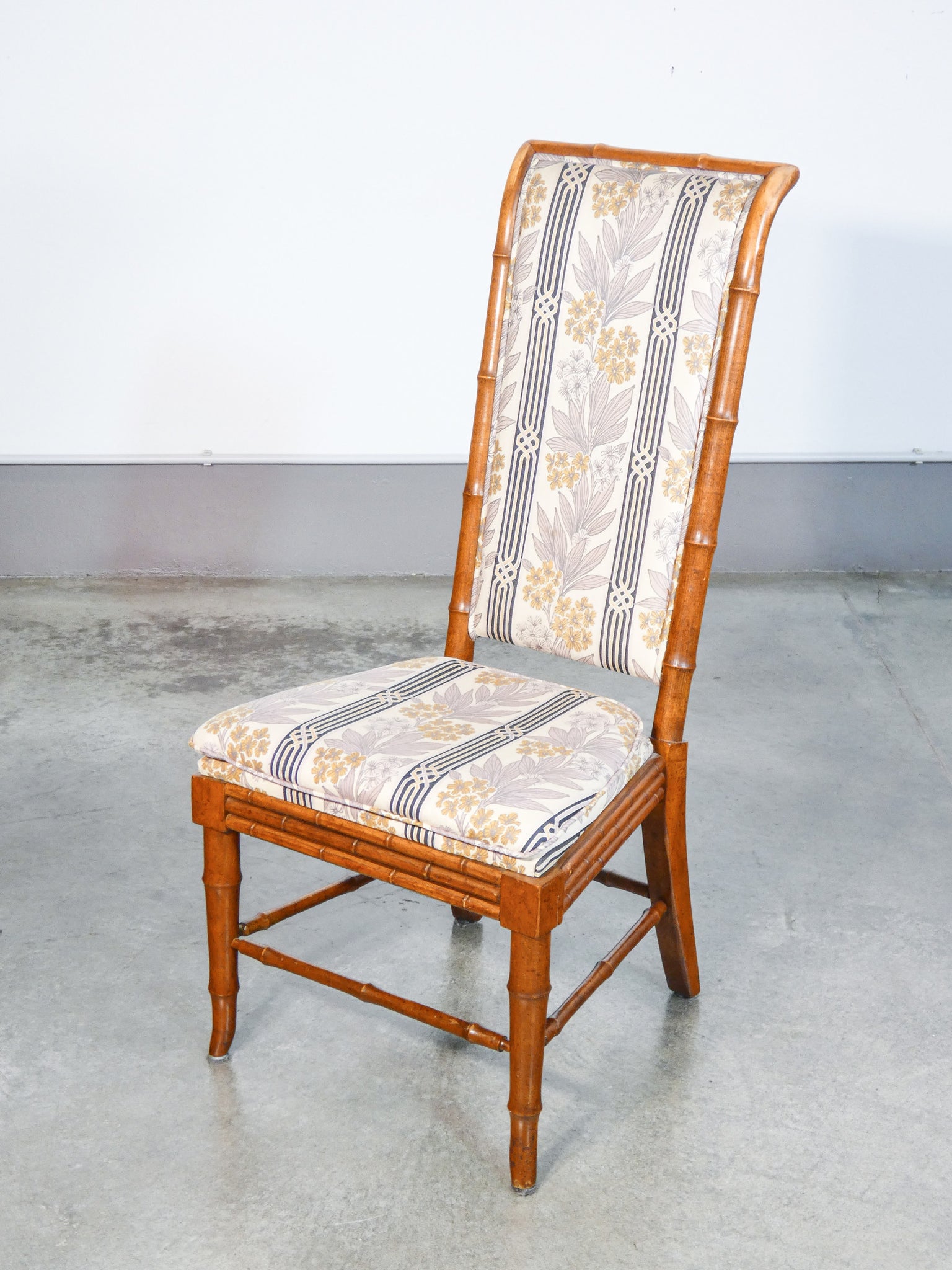 set 6 sedie design hollywood regency legno massello faggio vintage epoca 1960