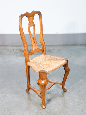set 6 sedie legno noce epoca 1800 da pranzo campagnole stile luigi xvi paglia