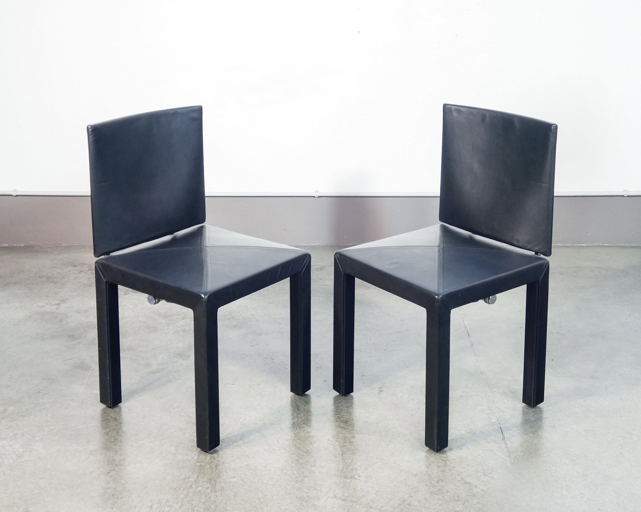 set 6 sedie pranzo arcadia design paolo piva per beb epoca 1980s pelle nera