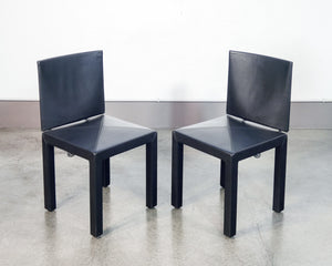 set 6 sedie pranzo arcadia design paolo piva per beb epoca 1980s pelle nera