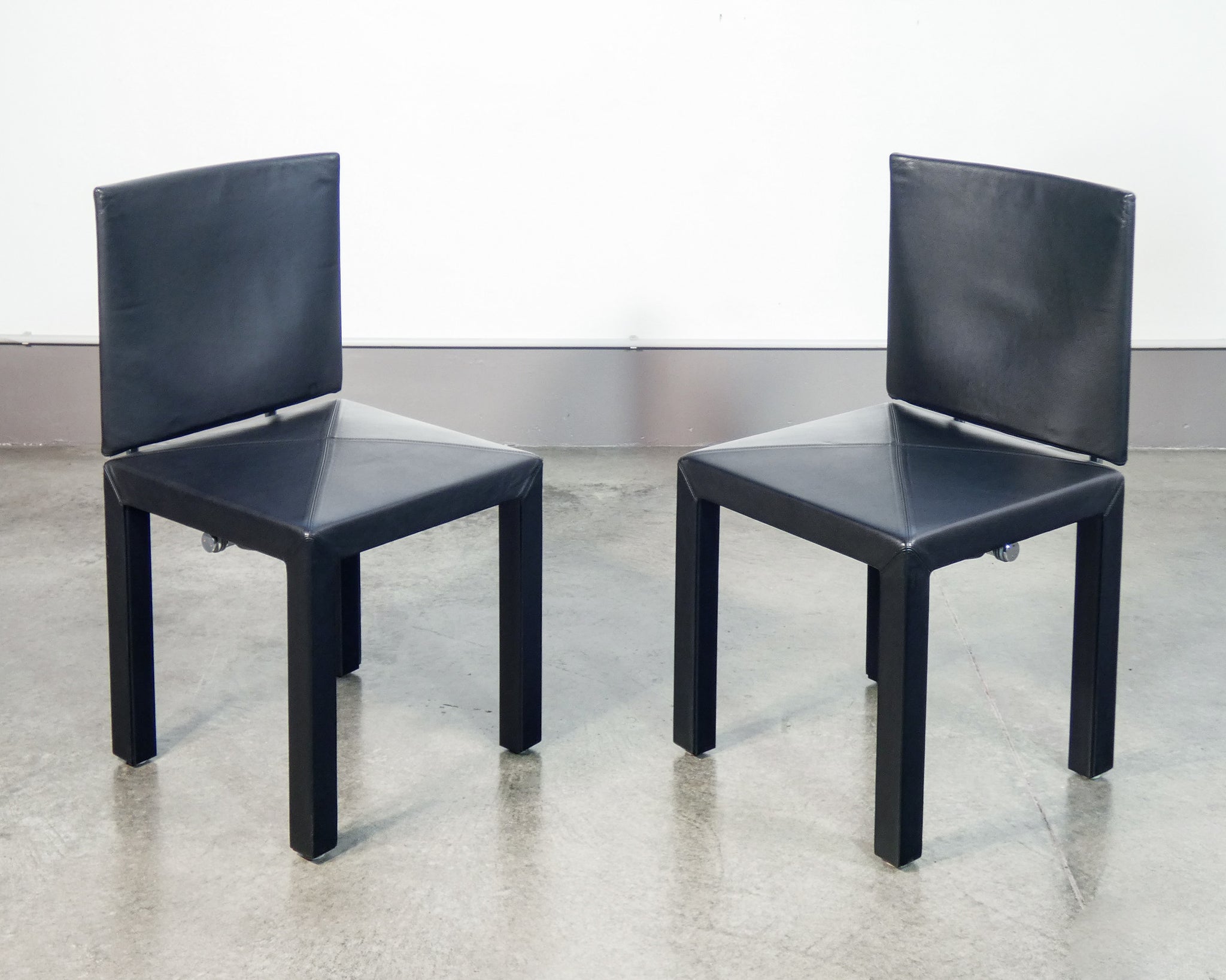 set 6 sedie pranzo arcadia design paolo piva per beb epoca 1980s pelle nera