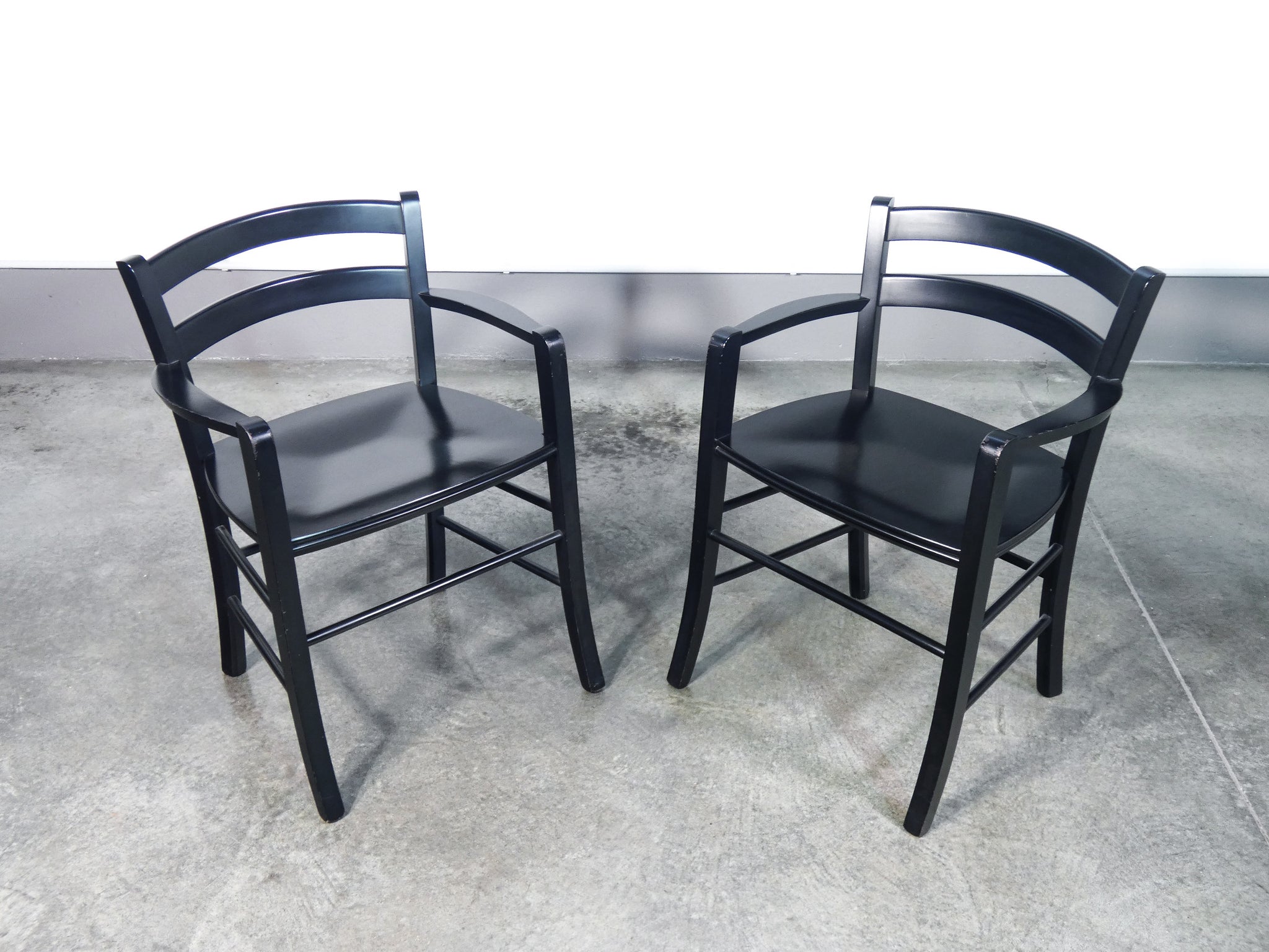 set 8 sedie marocca design vico magistretti per de padova legno laccato nero
