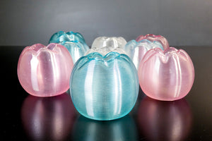 set vasi design vetro soffiato murano policromo epoca 1900 italy glass art