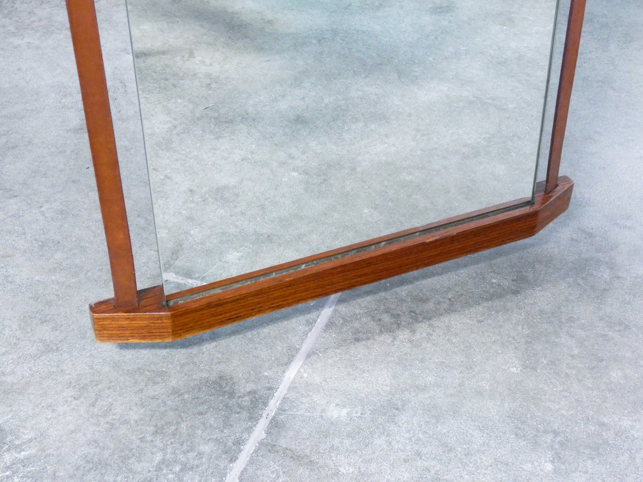 specchiera design scandinavo 1970s vintage specchio legno teak hanging mirror