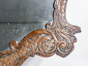 specchiera luigi xiv 1700 lamina rame bassorilievo a sbalzo specchio antica