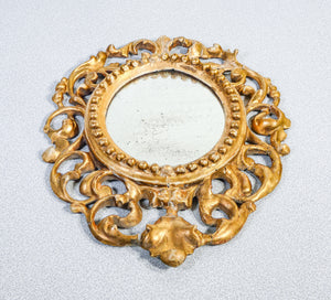 specchiera originale epoca 1700 dorata foglia oro specchio legno scolpito antica