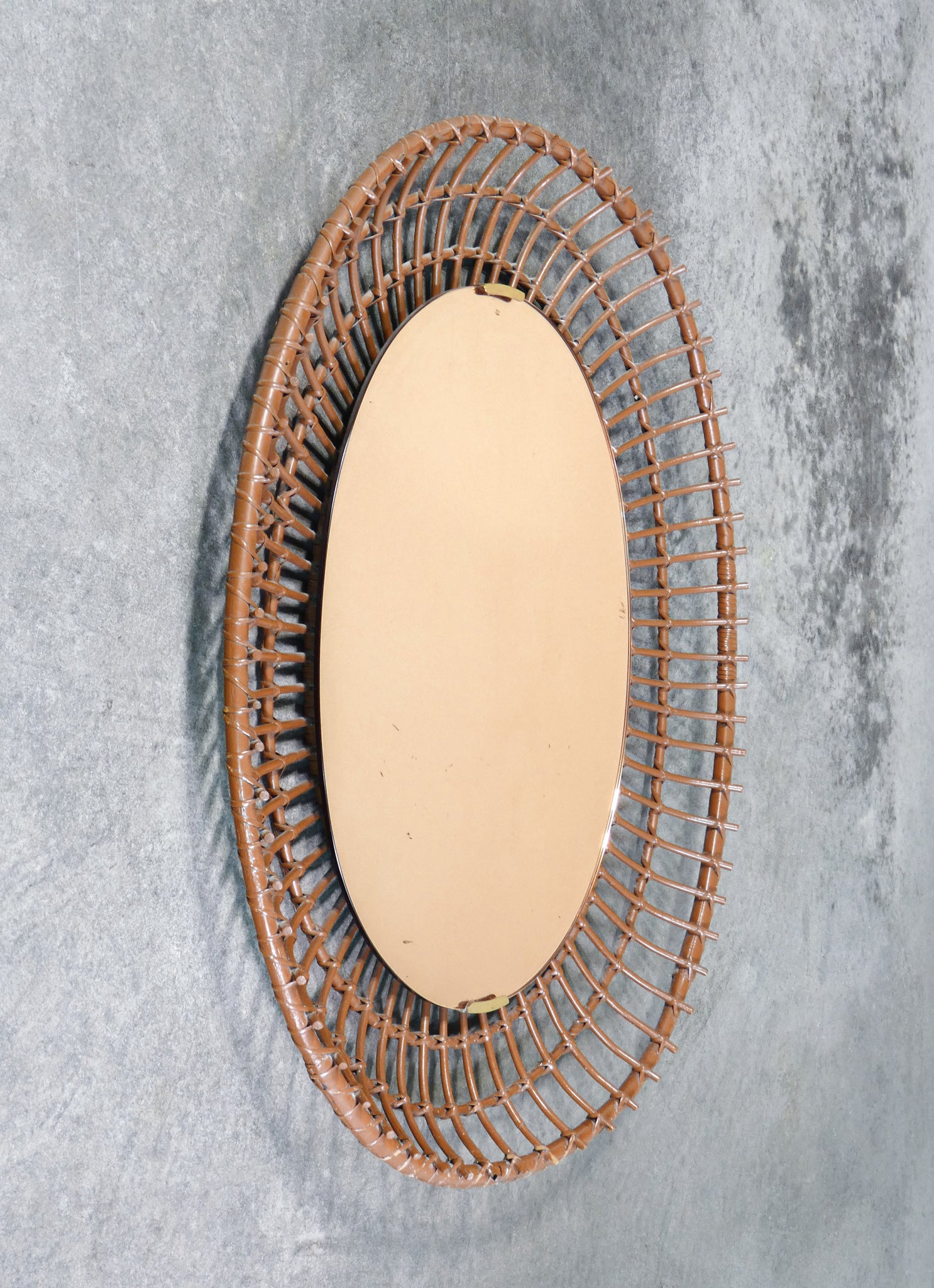 specchio design santambrogio de berti italia 1960s bambou vintage wall mirror
