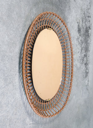 specchio design santambrogio de berti italia 1960s bambou vintage wall mirror