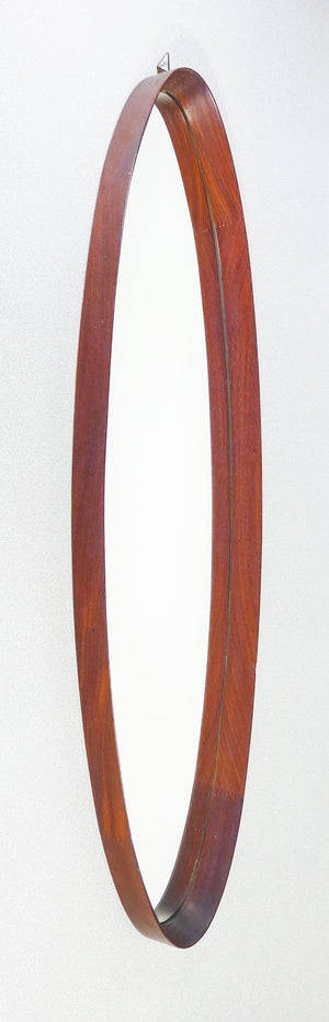 specchio design scandinavo cornice specchiera legno ovale vintage wall mirror
