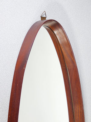 specchio design scandinavo cornice specchiera legno ovale vintage wall mirror