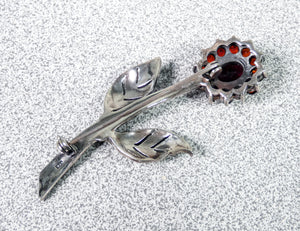 spilla fiore argento 925 epoca fine 1800 art deco gioiello bijoux pin brooch