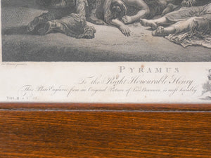stampa l  bramer pierre canot 1768 piramo e tisbe incisione acquaforte antica