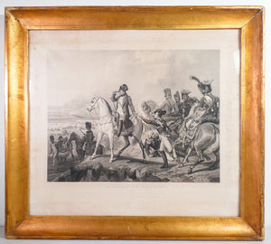 stampa napoleone bataille wagram vernet jazet epoca 1840 ca litografia antica