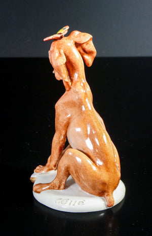 statuina porcellana giuseppe cappe cane scultura statua lomagna capodimonte