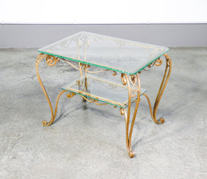 tavolino basso da caffe design pier luigi colli 1950 coffee table metallo dorato