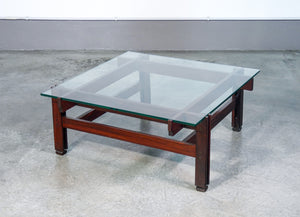 tavolino basso design ico parisi 1970s legno palissandro vintage coffee table