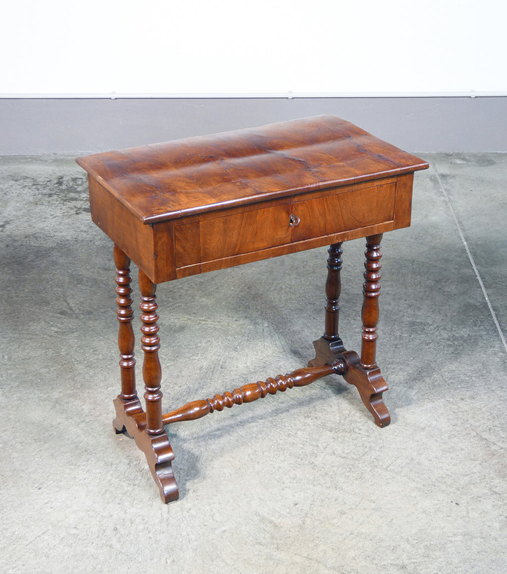 tavolino da lavoro epoca 1800 legno noce cassetto stile luigi xiii antico