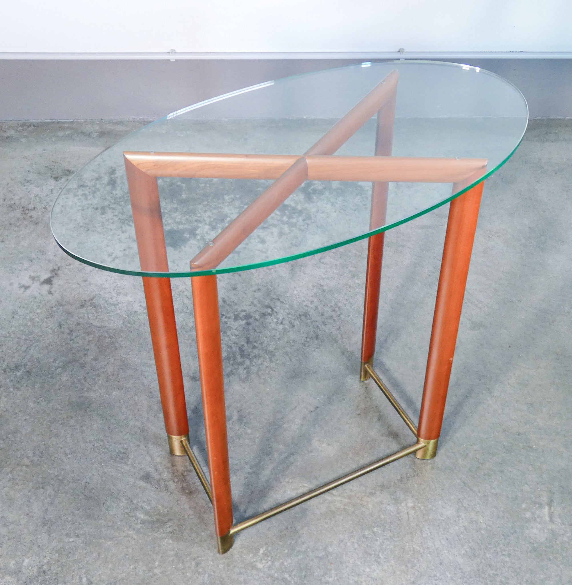tavolino design daniela puppa per fontana arte cristallo ovale epoca 1980s