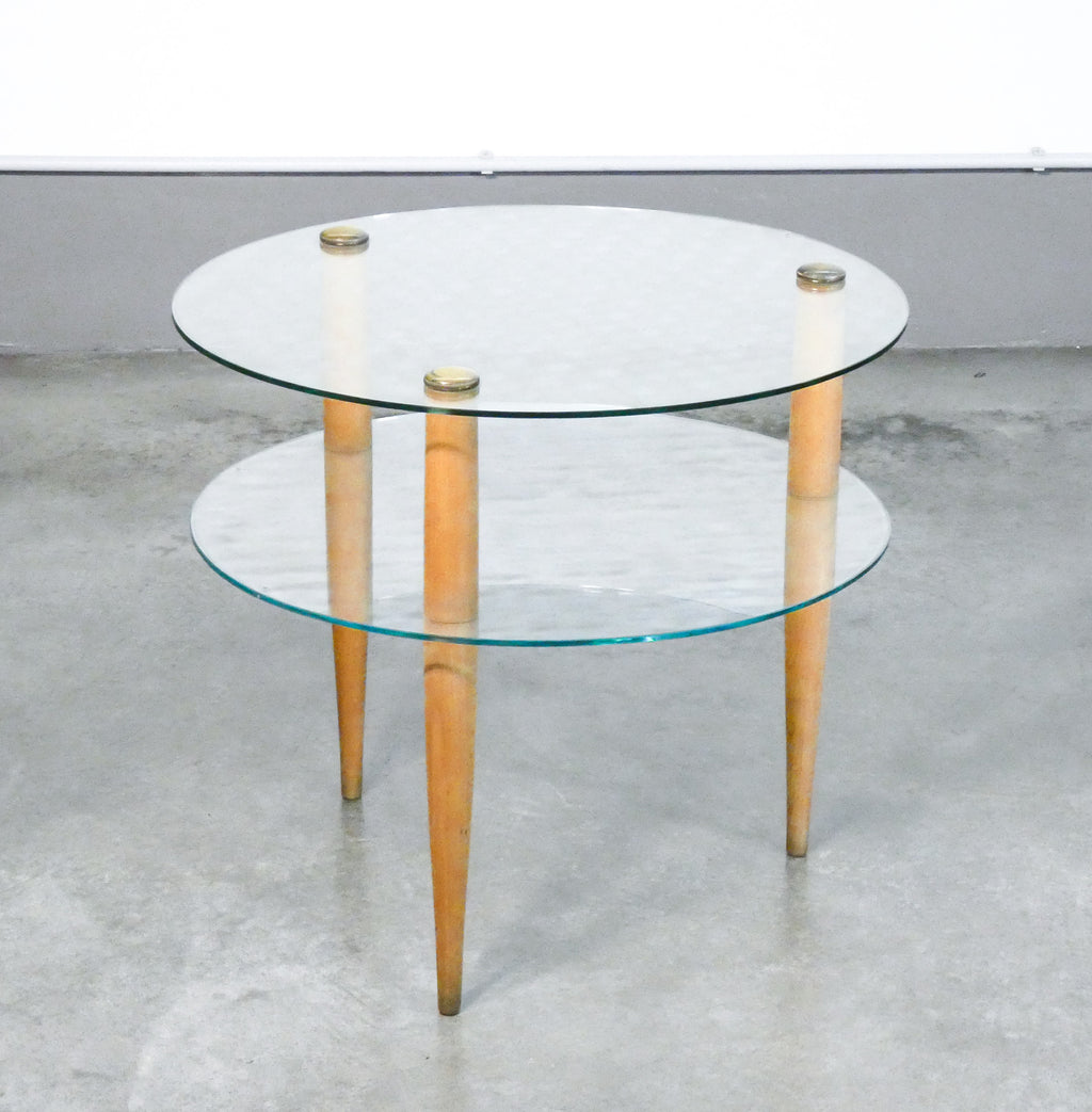 tavolino design enrico paulucci per vitrex epoca 1960s vintage legno e vetro