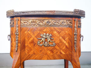 tavolino di servizio comodino gueridon stile luigi xv intarsiato epoca antico