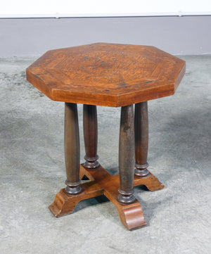 tavolino di servizio gueridon impero legno noce piano ottagonale 1800 antico