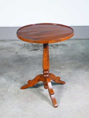 tavolino di servizio gueridon legno massello noce piano tondo epoca 1800 antico