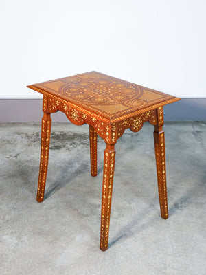 tavolino intarsiato alla certosina epoca 1800 stile adriano brambilla legno