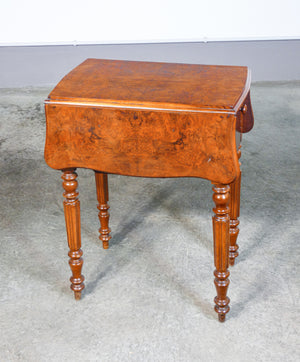 tavolino lavoro a bandelle tricoteuse legno noce radica epoca 1800 antico