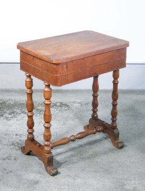 tavolino lavoro tricoteuse 1800 legno noce piano apribile cassetto epoca antico