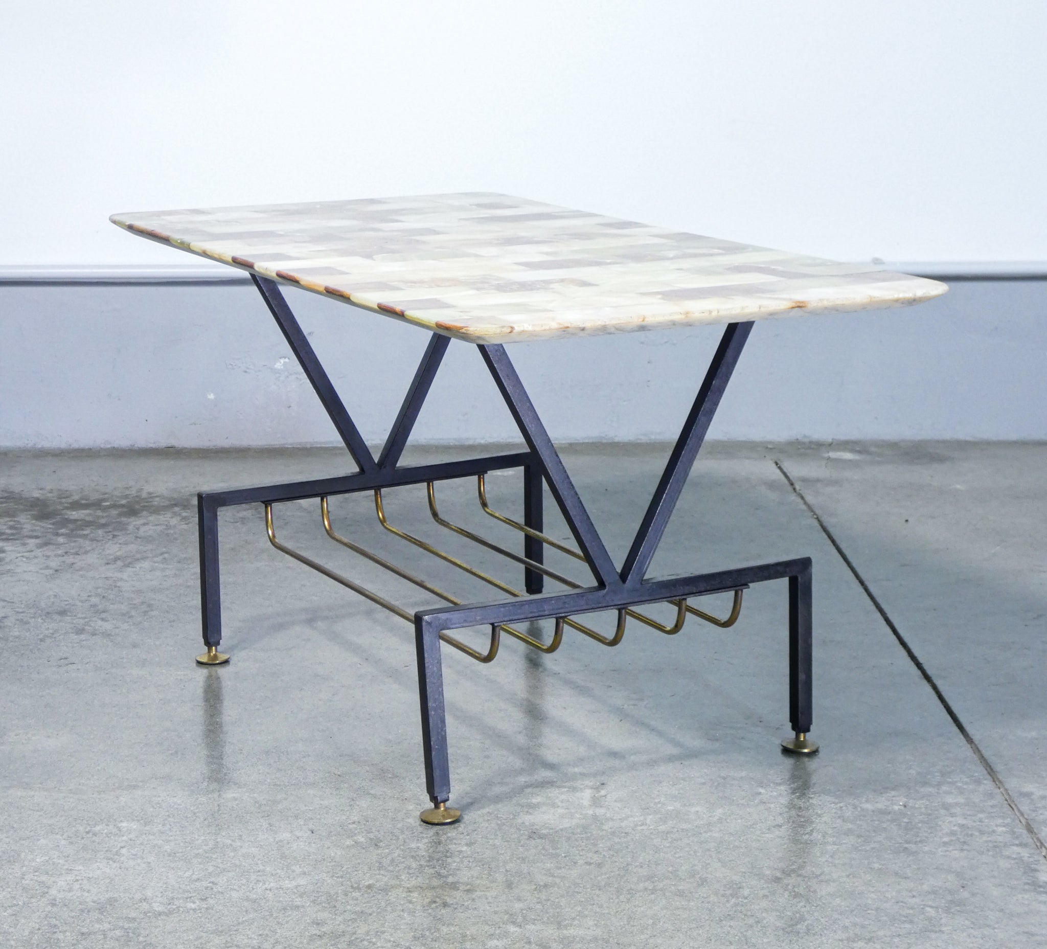 tavolino porta riviste design piano agata coffee table vintage italia 1960s