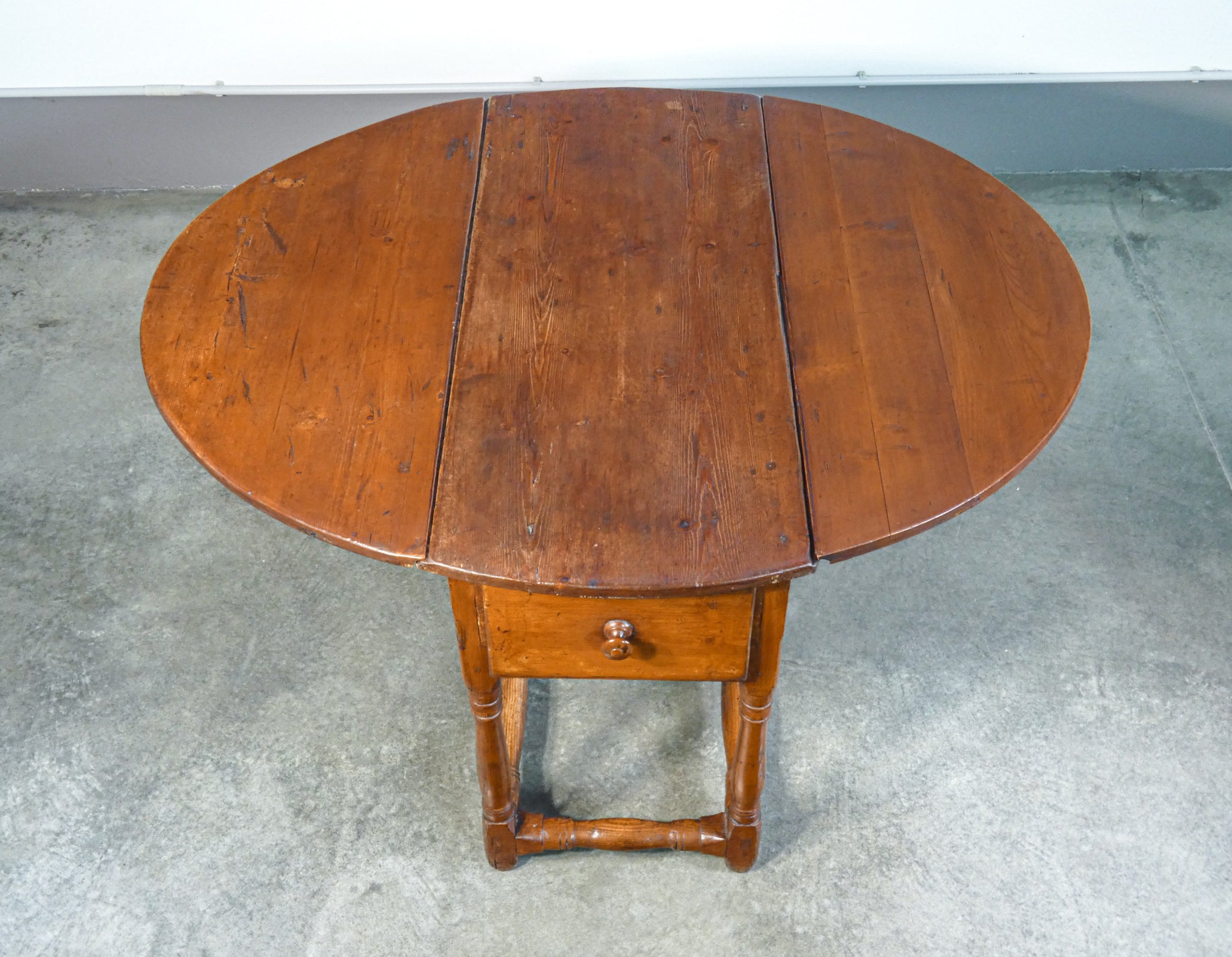 tavolo a bandelle epoca 1800 legno massello abete 2 cassetti ovale antico