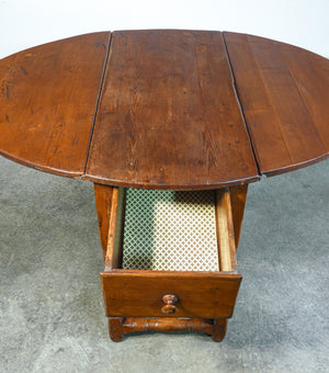 tavolo a bandelle epoca 1800 legno massello abete 2 cassetti ovale antico