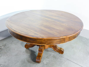 tavolo carlo x rotondo legno massello noce epoca 1800 gamba centrale antico