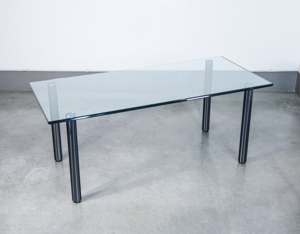 tavolo cristallo design stile marco zanuso pranzo vetro vintage crystal table