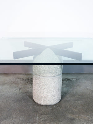 tavolo paracarro design giovanni offredi per saporiti 1973 cristallo pranzo