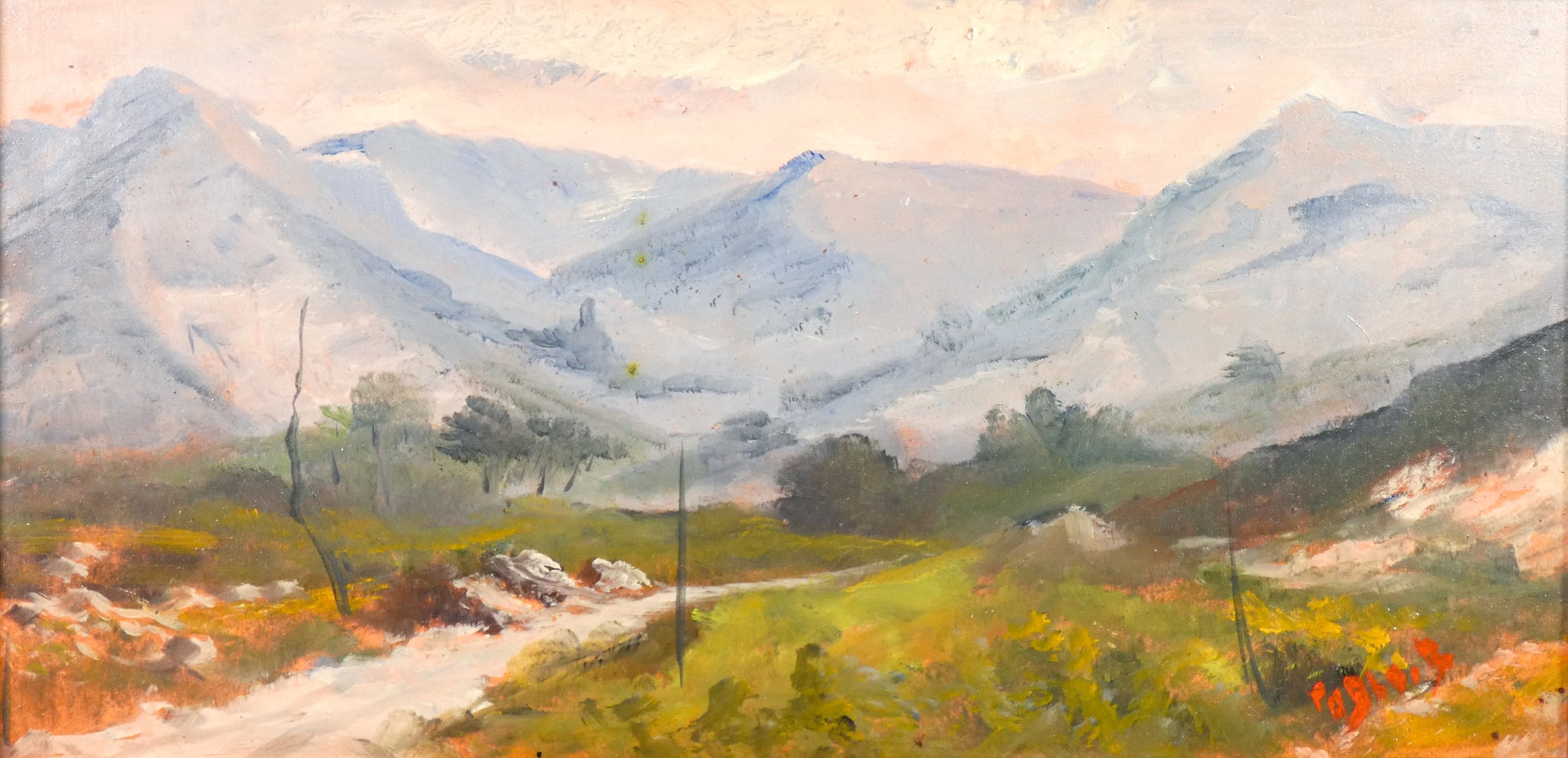 paesaggi Tre paesaggi a olio firmati PABLO B. con cornice – Mercand Store