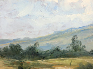 tre quadri paesaggi dipiti olio tavola firmati pablo b cornice natura epoca