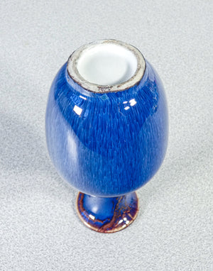 vasetto ceramica smalto policromo smaltata vaso blu epoca manifattura italia