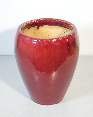 vaso ceramica sang de beouf oxblood rosso cina maiolica smaltata epoca antico