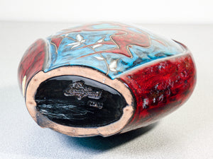 vaso ceramica smaltata batignani epoca 1960s smalto policromo cervo brocca