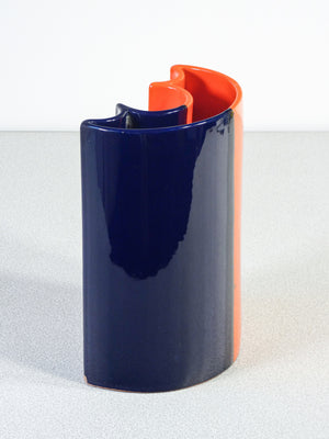 vaso ceramica smaltata smalto policromo design italia epoca 1970 vintage