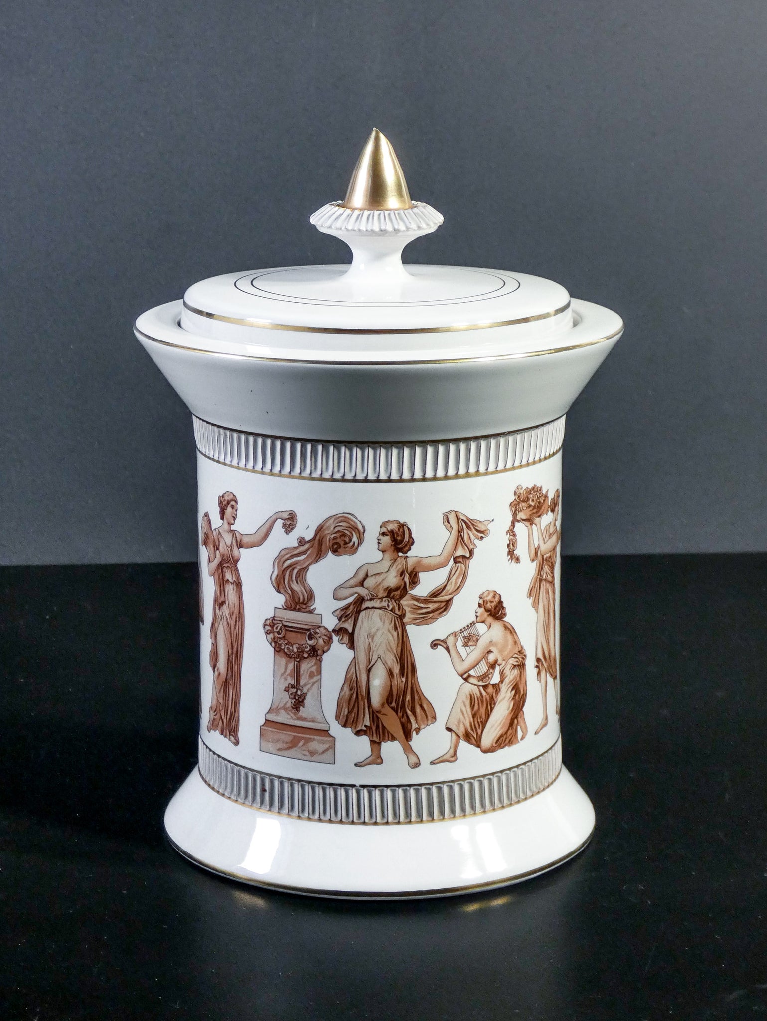 vaso ceramiche fiorentine hand made italy design vintage classico greco romano