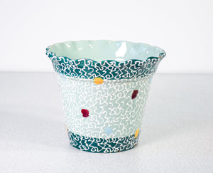 vaso ceramiche santarelli ceramica smaltata epoca 1950s maiolica smalto