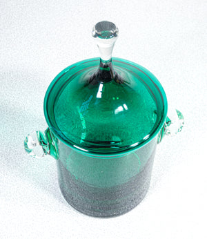 vaso con coperchio design vetro soffiato murano italia vaso vintage glass art