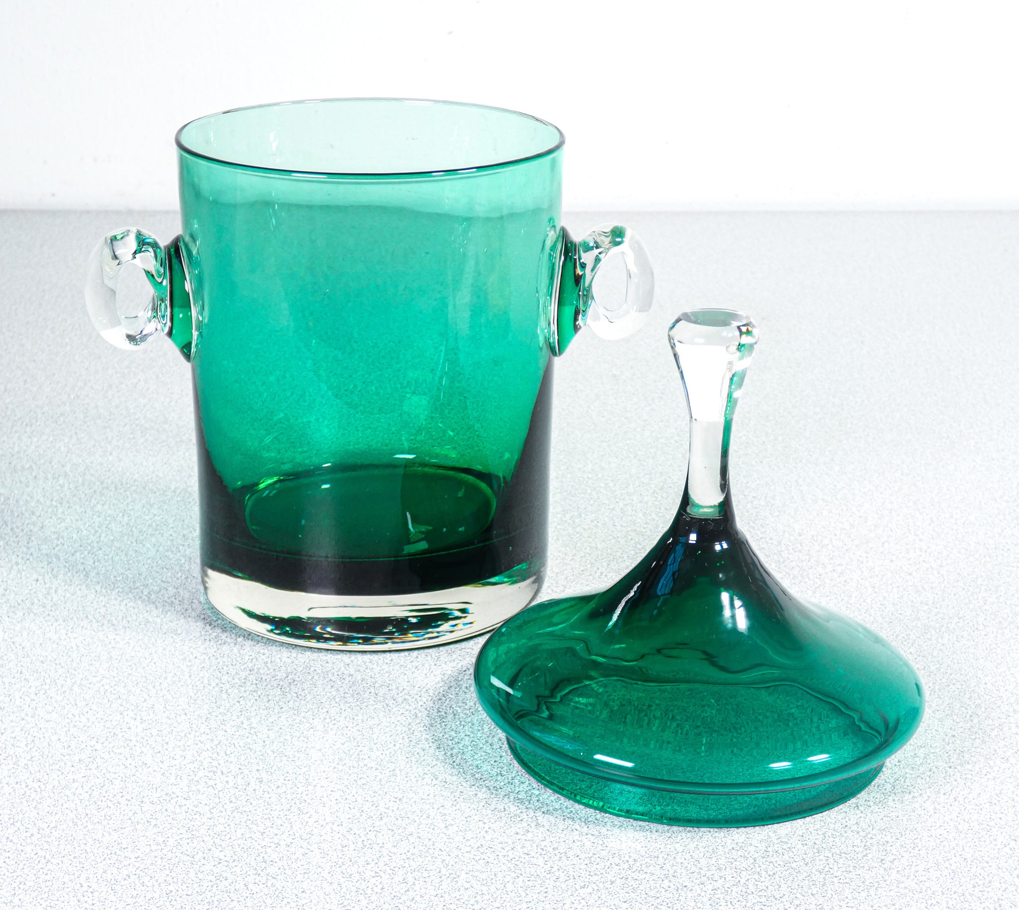 vaso con coperchio design vetro soffiato murano italia vaso vintage glass art